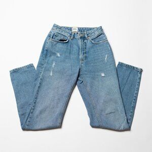 urban outfitters medium wash relaxed fit jeans w/ slight distressing